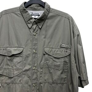 Columbia Fishing Shirt PFG Men XXL Green Gorpcore Outdoor Utility FM7130